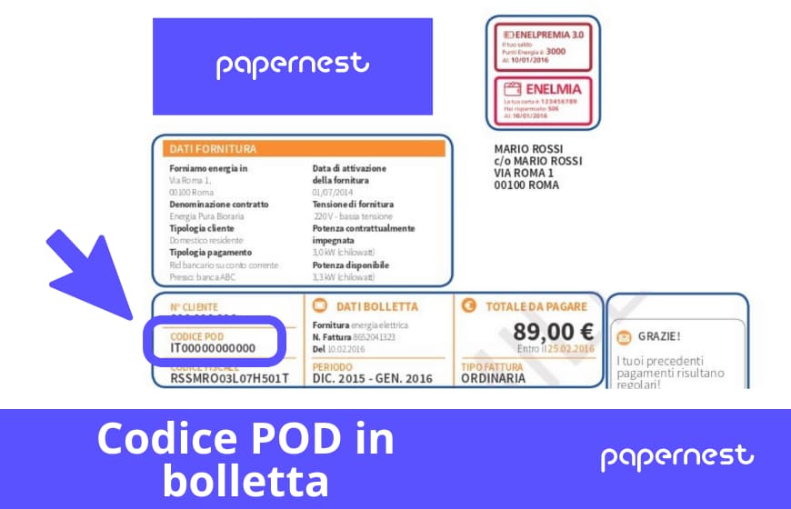 Codice POD bolletta